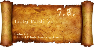 Tilly Balázs névjegykártya